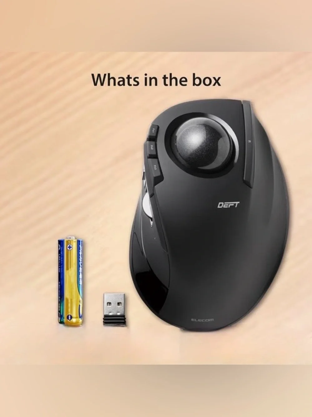 ELECOM DEFT Wireless Trackball Mouse M-DT2DRBK 2.4GHz 8-Button Mac Windows